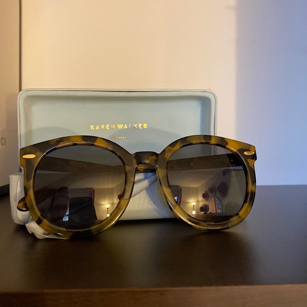 Karen Walker Super Duper Strength Tortoise Sunglasses 1201475
